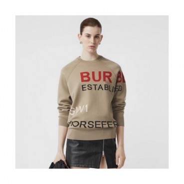 Burberry 2019 Womens Retro Logo Crew - neck Sweater 