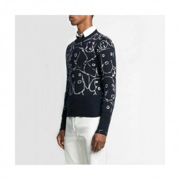 Thom Browne 2019 Mens  Animal Crew-neck Wool Sweater 