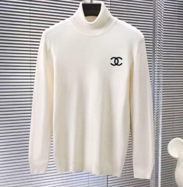 Chanel 2019 Mans 'cc' Logo Turtle-neck Wool Sweater 