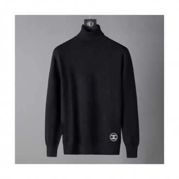 Chanel 2019 Mans 'cc' Logo Turtle-neck Wool Sweater 