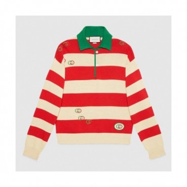 Gucci 2019 Mm/Wm Stripe Polo Sweater - 구찌 2019 남자 스트라이프 폴로 스웨터 Guc01464x.Size(s 