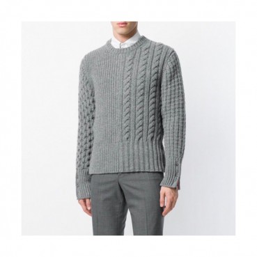Thom  Browne 2019 Mens Tweed Crew-neck Sweater 