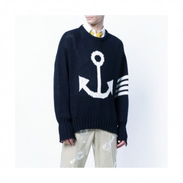 Thom Browne 2019 Mens Strap Crew-neck Sweater 