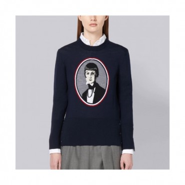 Thom Browne 2019 Womens Strap Crew-neck Sweater 