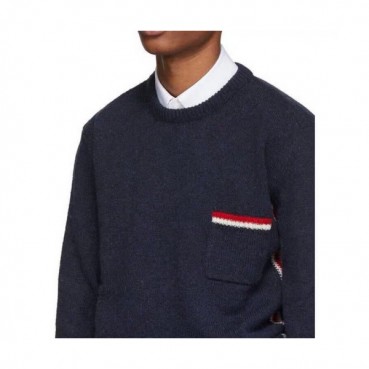 Thom Browne 2019 Mens Strap Crew-neck Sweater 