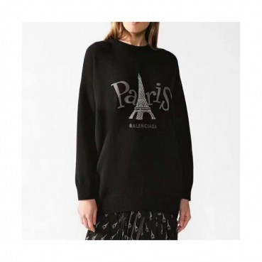 Balenciaga 2019 Womens Crew - neck Wool Sweater 