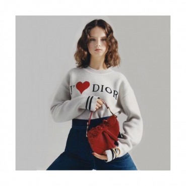 Dior 2019 Womens Retro Logo Crew-neck Sweater 