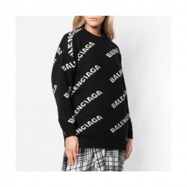 Balenciaga 2019 Womens Crew - neck Wool Sweater 