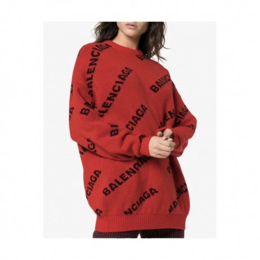 Balenciaga 2019 Womens Crew - neck Wool Sweater 