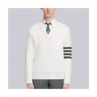 Thom Browne 2019 Mens Strap V-neck Sweater 