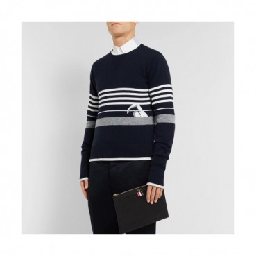 Thom Browne 2019 Mens Strap Crew-neck Sweater 