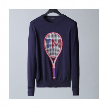 Zegna 2019 Mens Crew-neck Wool Sweater 