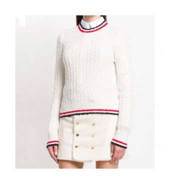 Thom Browne 2019  Womens Strap Crew-neck Sweater 