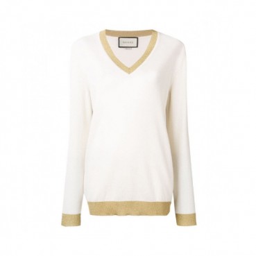Gucci 2019 Womens V-neck Wool Sweater 