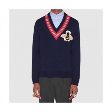 Gucci 2019 Mens Crew-neck Wool Sweater 