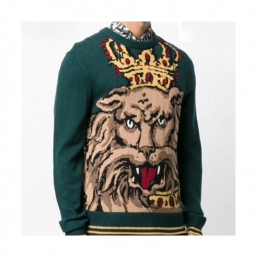 Dolce&Gabbana Mens Lion Intarsia Sweaters - 돌체앤가바나 남성 사자 인타시어 스웨터 dol0162x