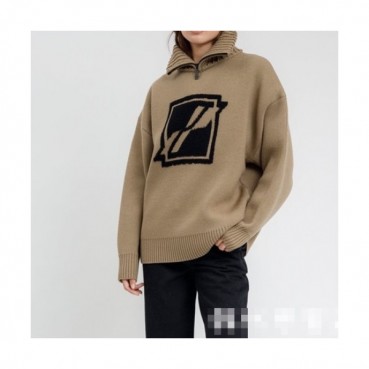 WELLDONE  Mm/Wm Retro Logo Crew-neck Sweaters Camel 