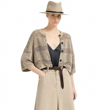 브루넬로쿠치넬리 여성 스트라이프 크롭 가디건 - Brunello Cucinelli Womens Striped Cropped Cardigan 