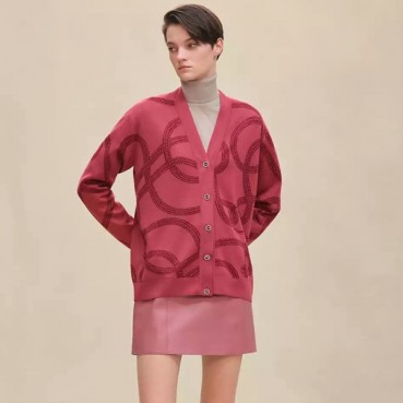 에르메스 여성 브이넥 가디건 - Hermes Womens V