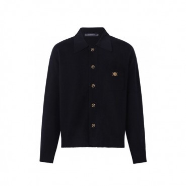 베르사체 남성 블랙 폴로 가디건 - Versace Mens Polo Cardigan 