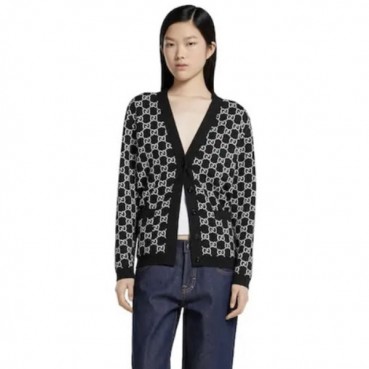 구찌 여성 양면 브이넥 가디건 - Gucci Womens V