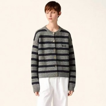미우미우 여성 라운드 가디건 - Miumiu Womens Round Cardigan 