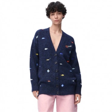 로에베 여성 브이넥 가디건 - Loewe Womens V