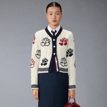 톰브라운 여성 라운드 가디건 - Thom Browne Womens Cardigan 