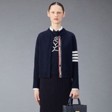 톰브라운 여성 네이비 가디건 - Thom Browne Womens Cardigan 