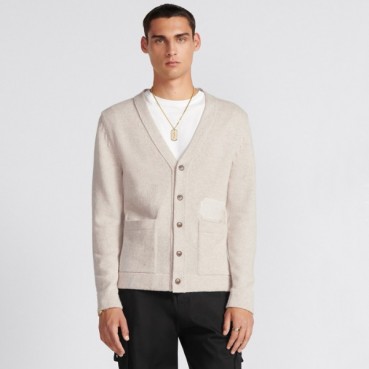 디올 남성 베이지 브이넥 가디건 - Dior Mens Beige Cardigan 