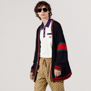 구찌 남성 블랙 브이넥 가디건 - Gucci Mens Black Cardigan 