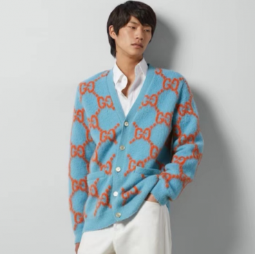 구찌 남성 블루 브이넥 가디건 - Gucci Mens Blue Cardigan 