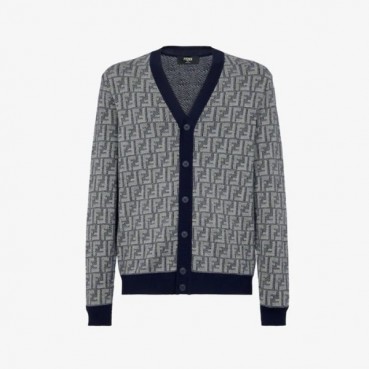 펜디 남성 브이넥 그레이 가디건 - Fendi Mens Gray Cardigan 