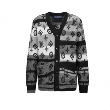 루이비통 남성 브이넥 그레이 가디건 - Louis vuitton Mens Gray Cardigan 