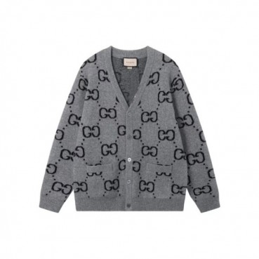 구찌 남성 그레이 브이넥 가디건 - Gucci Mens Gray Cardigan 