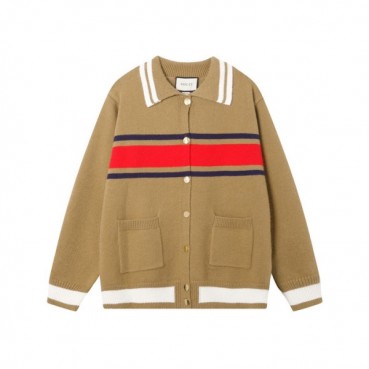 구찌 여성 카멜 폴로 가디건 - Gucci Womens Camel Cardigan 