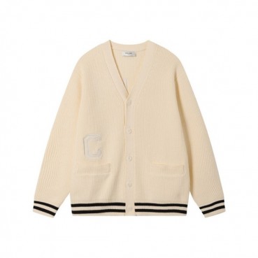 셀린느 남/녀 아이보리 브이넥 가디건 - Celine Unisex Ivory Cardigan 