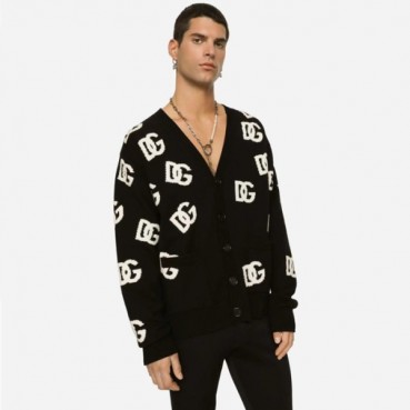 돌체앤가바나 남성 블랙 브이넥 가디건 - Dolce&Gabbana Mens Black Cardigan 