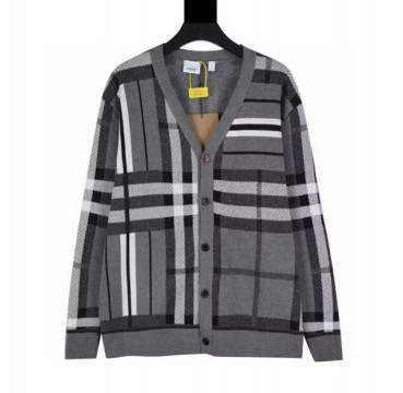 버버리 남성 그레이 브이넥 가디건 - Burberry Mens Gray Cardigan 