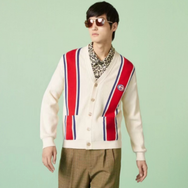 구찌 남성 아이보리 브이넥 가디건 - Gucci Mens Ivory Cardigan 