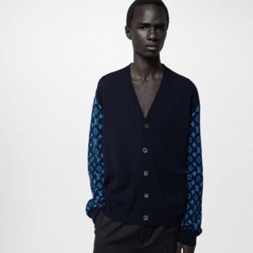 루이비통 남성 네이비 브이넥 가디건 - Louis vuitton Mens Navy Cardigan 