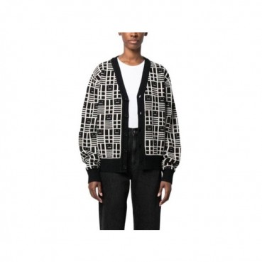아크네 남/녀 브이넥 블랙 가디건 - Acne Unisex Black Cardigan 