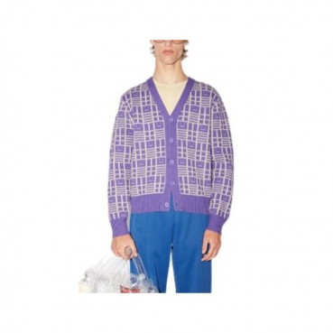아크네 남/녀 브이넥 퍼플 가디건 - Acne Unisex Purple Cardigan 