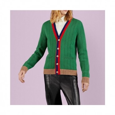 구찌 남성 그린 브이넥 가디건 - Gucci Mens Green Cardigan 