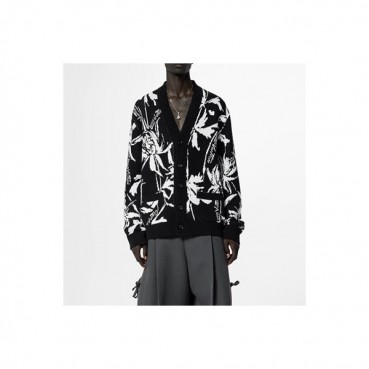 루이비통 남성 블랙 브이넥 가디건 - Louis vuitton Mens Black Cardigan 