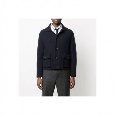 톰브라운 남성 네이비 폴로 가디건 - Thom Browne Mens Navy Cardigan 