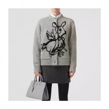 버버리 남성 브이넥 그레이 가디건 - Burberry Mens Gray Cardigan 