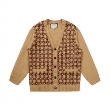 구찌 남/녀 브이넥 카멜 가디건 - Gucci Unisex Camel Cardigan 