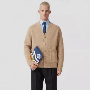 버버리 남성 브이넥 카멜 가디건 - Burberry Mens Camel Cardigan 