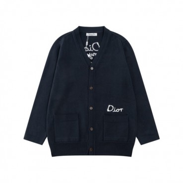디올 남/녀 네이비 크루넥 가디건 - Dior Unisex Navy Cardigan 